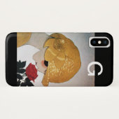 赤いローズモノグラムを持つ女性 Case-Mate iPhoneケース (裏面(横))