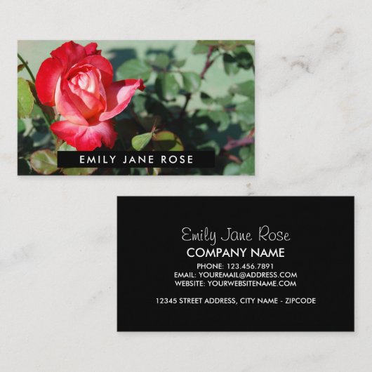 赤いローズ、フローリィ 名刺 (正面/裏面)