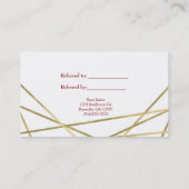 赤いローズ&金ゴールドラインフローラGlam Refer a Friend 紹介カード (裏面)