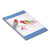 赤いローゼラパロットウォーター絵画カラーズノート ノートブック (右側)