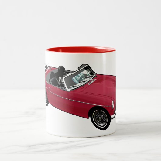 赤いロードスターのマグ ツートーンマグカップ (中央)