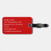 赤いローマのモノグラム ラゲッジタグ (裏面横)