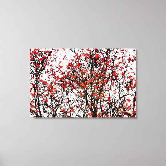 赤いローワン果実又はアッシュベリー キャンバスプリント (正面)