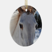 赤いローンの馬の目 セラミックオーナメント (右)