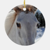 赤いローンの馬の目 セラミックオーナメント (裏面)