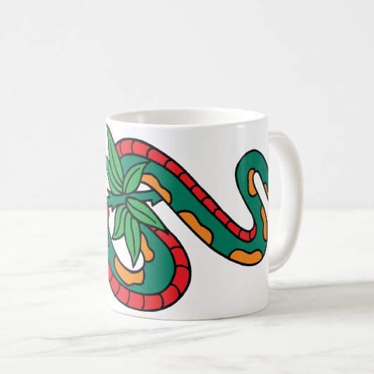 赤いロ包まれたスのまわりにの入れ墨アートのヘビ コーヒーマグカップ (正面右)