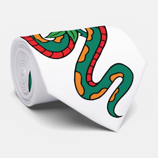 赤いロ包まれたスのまわりにの入れ墨アートのヘビ ネクタイ (ロール)