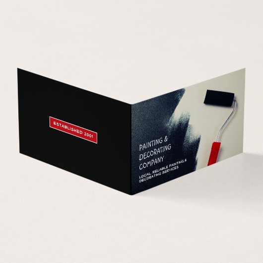 赤いロ絵を描ーラー、ペインター&デコレーターの写真 名刺 (外部)