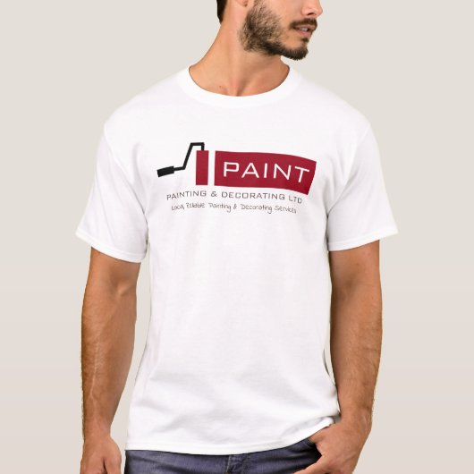 赤いロ絵を描ーラー、ペインター&デコレーター広告 Tシャツ (正面)