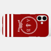 赤いロ航海のープといかりモノグラムの Case-Mate iPhoneケース (裏面 (横))