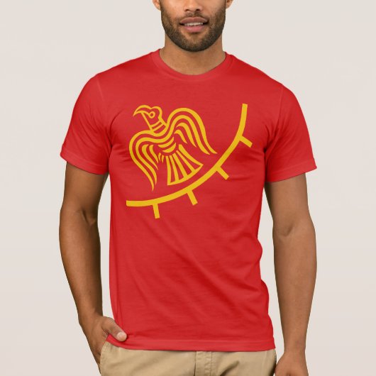 赤いワイシャツのバイキングの旗 Tシャツ (正面)