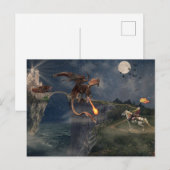 赤いワイブレン ドラゴン VS ナイト ポストカード (正面/裏面)