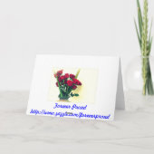 赤いワイルドフラワーのグリーティングカード サンキューカード (裏面)