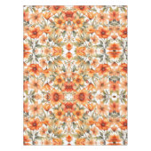 赤いワイルドフラワーウォーターカラーアート テーブルクロス (正面)