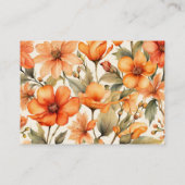 赤いワイルドフラワーウォーターカラーアート 名刺 (裏面)