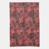 赤いワックスを塗った質感の僅かなレリーフ、 浮き彫り キッチンタオル (縦)