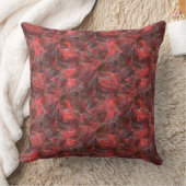 赤いワックスを塗った質感の僅かなレリーフ、 浮き彫り クッション (ブランケット)