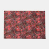 赤いワックスを塗った質感の僅かなレリーフ、 浮き彫り ドアマット (正面)