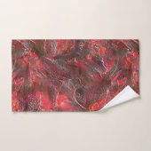 赤いワックスを塗った質感の僅かなレリーフ、 浮き彫り バスタオルセット (ハンドタオル)