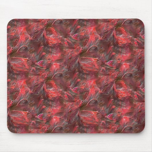 赤いワックスを塗った質感の僅かなレリーフ、 浮き彫り マウスパッド (正面)