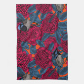 赤いワラタと妖精のレンチ キッチンタオル (縦)