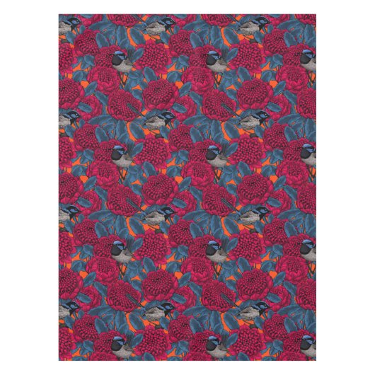 赤いワラタと妖精のレンチ テーブルクロス (正面)