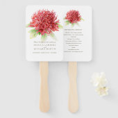 赤いワラタの結婚式のプログラムファン ハンドファン (正面&裏面)