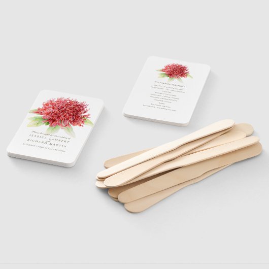 赤いワラタの結婚式のプログラムファン ハンドファン (組立なし)