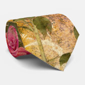 赤いヴィンテージおよび花ピンクのバラ ネクタイ (ロール)