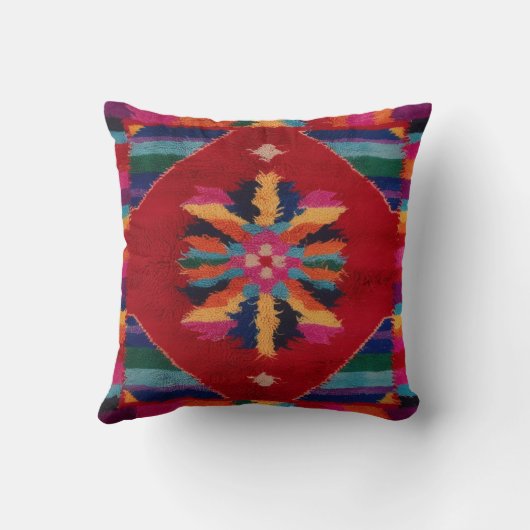 「赤いヴィンテージで暖かさを追加Kilim枕 クッション (裏面)