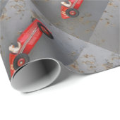 赤いヴィンテージのおもちゃ車 ラッピングペーパー (ロールコーナー)