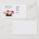 赤いヴィンテージのきのこの名刺 名刺 (正面/裏面)