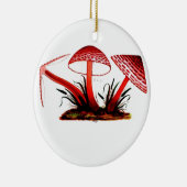 赤いヴィンテージのきのこ セラミックオーナメント (右)