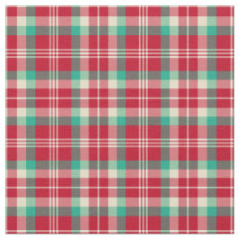 赤いヴィンテージのクリスマスの格子縞 ファブリック