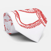 赤いヴィンテージのタコの触手のイラストレーション ネクタイ (ロール)