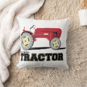 赤いヴィンテージのトラクター クッション (ブランケット)
