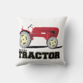 赤いヴィンテージのトラクター クッション (裏面)