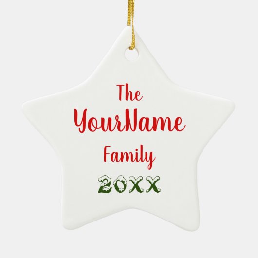 赤いヴィンテージのフェルトによって手作りされる子猫のクリスマスの星 セラミックオーナメント (裏面)