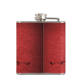 赤いヴィンテージのフランスの花飾り フラスク (裏面)