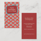 赤いヴィンテージのレトロの抽象芸術の波の名刺 名刺 (正面/裏面)