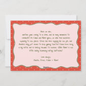 赤いヴィンテージの手描きフレーム写真 お正月 シーズンカード (裏面)