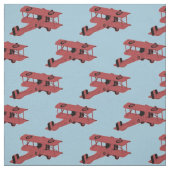 赤いヴィンテージの複葉機 ファブリック (見本)