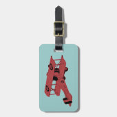 赤いヴィンテージの複葉機 ラゲッジタグ (正面縦)