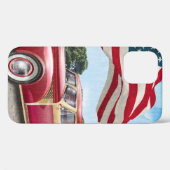 赤いヴィンテージはアメリカの旗でトラックを拾う。 Case-Mate iPhoneケース (裏面 (横))
