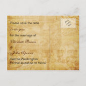 赤いヴィンテージエッフェル塔パリの日付を保存 案内ポストカード (裏面)