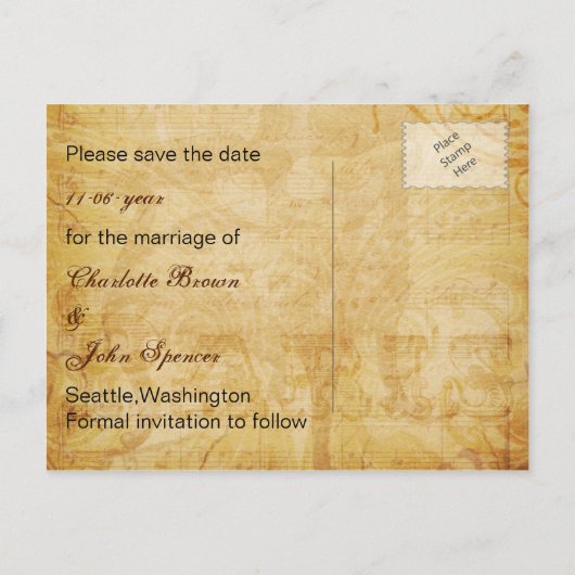 赤いヴィンテージエッフェル塔パリの日付を保存 案内ポストカード (裏面)