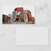 赤いヴィンテージクラシックな車のコレクターの名刺 名刺 (正面/裏面)