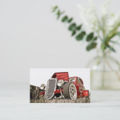 赤いヴィンテージクラシックな車のコレクターの名刺 名刺 (スタンド正面)