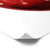 赤いヴィンテージスタイル水色クリスマスオーナメント ポスター (角)