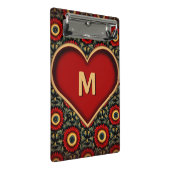 赤いヴィンテージハートモノグラムミニクリップボード ミニクリップボード (アングル)